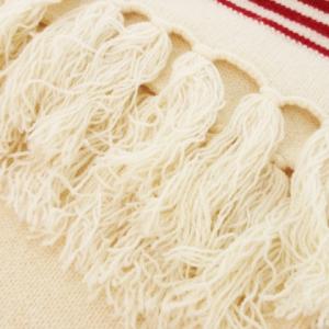 POLO RALPH LAUREN マフラー ウール フリンジ アメリカ国旗 ロゴ インターシャ ONE ベージュ /MN8 GY18