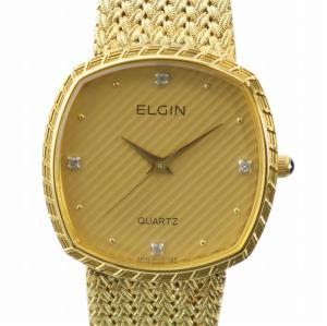 ジャンク品 腕時計 ウォッチ クォーツ スクエア ラインストーン ロゴ ゴールド色 FK266 GY18