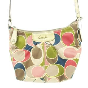 ショルダーバッグ ポシェット ミニ ナイロン プリント シグネチャー ロゴ マルチカラー グレー /CK10