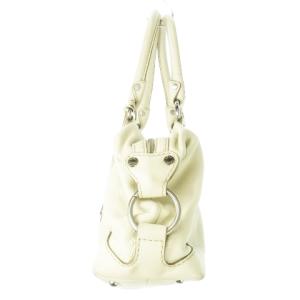 TOD'S ハンドバッグ レザー 革 シボ革 チャーム付き ライトグレー 白 ホワイト /CK12 GY17