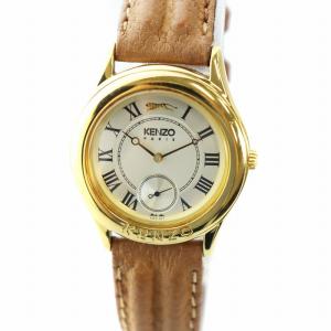 腕時計 ウォッチ クォーツ スモセコ ラウンド ローマン レザーベルト ゴールド色 茶 ブラウン GY18