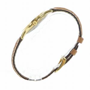 KENZO 腕時計 ウォッチ クォーツ スモセコ ラウンド ローマン レザーベルト ゴールド色 茶 ブラウン GY18