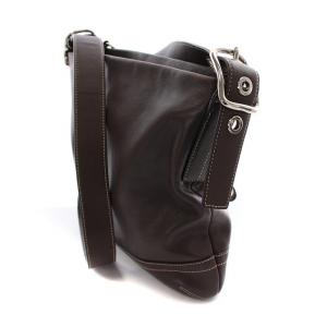 COACH ショルダーバッグ レザー ロゴチャーム 茶 ブラウン F01415 /BB MT GY18