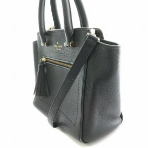 kate spade new york 2WAY ハンドバッグ ショルダーバッグ ロゴ レザー フリンジ 黒 ブラック /BB MT GY17
