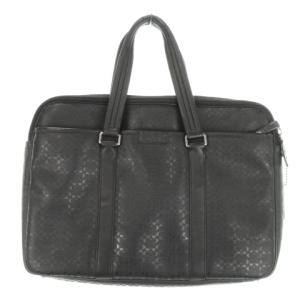 ブリーフケース ビジネスバッグ PVC ロゴチャーム シグネチャー 黒 ブラック F70766 /MN16