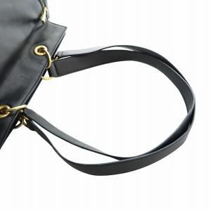 CELINE ヴィンテージ ショルダーバッグ トート ゴールド金具 ロゴ レザー 黒 ブラック GY18 /MQ