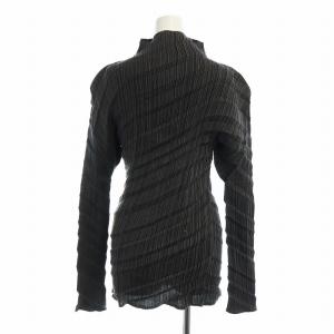 ISSEY MIYAKE プリーツ カットソー 長袖 ボトルネック ハイネック L グレー IM51-FJ944 GY18 /MQ