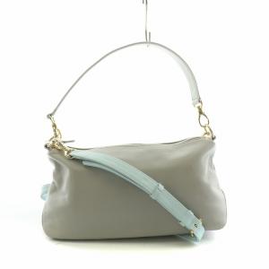 2WAYバッグ ショルダーバッグ ハンドバッグ レザー ロゴ ベージュ /NQ GY18 MT