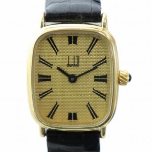 ジャンク品 腕時計 ウォッチ クォーツ スクエア レザーベルト ロゴ ゴールド色 黒 ブラック GY18