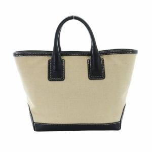 HIROFU トートバッグ ハンド キャンバス レザー 型押しロゴ ベージュ 13239M GY18 /MQ