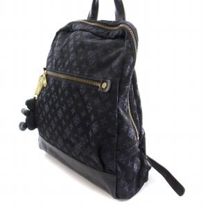 russet リュックサック デイパックナイロン レザー 切替 モノグラム 総柄 ベアチャーム くま クマ キーホルダー