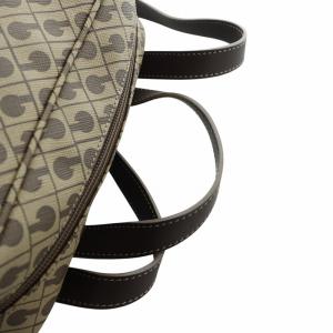 GHERARDINI リュックサック デイバッグ ロゴ 総柄 PVC レザー 茶 ブラウン GY18 /MQ