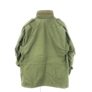 ALPHA INDUSTRIES フィールドジャケット M-65 ミリタリー スタンドカラー ジップアップ 比翼 フード収納 L 緑 グリーン