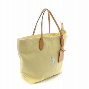 RALPH LAUREN トートバッグ キャンバス レザー ポニーロゴ ベージュ /NQ GY27 MT