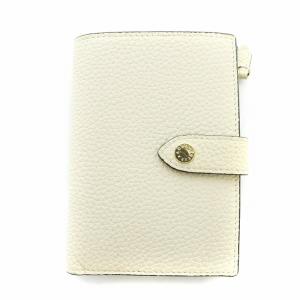 ベルテッド マルチ ミディアム ウォレット シュリンクレザー 二つ折り財布 ロゴ アイボリー GY27