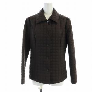 キルティングジャケット 中綿 長袖 ノバチェック 総裏地 ロゴ 40 M 茶 ブラウン GY18 /MQ