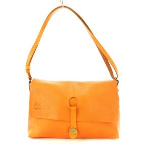 ハンドバッグ ワンショルダー レザー ロゴ  オレンジ 5452305111