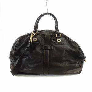 BALLY ボストンバッグ 旅行カバン ショルダー ロゴ レザー 茶 ブラウン GY27 /MQ