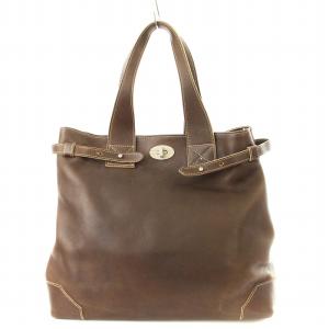 トートバッグ レザー ターンロック ブラウン /MM MT GY27