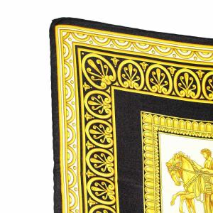 VERSACE スカーフ シルク メデューサ 総柄 黒 ブラック 黄色 イエロー