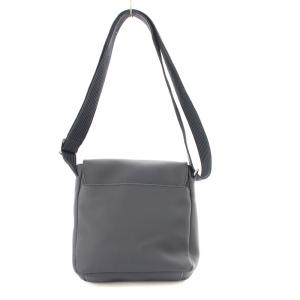 LACOSTE メンズクラシック スリムフラップサッチェルバッグ ショルダーバッグ ロゴ 紺