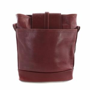 Cartier ショルダーバッグ 斜め掛け ドゥーブルC ロゴ レザー ゴールド金具 赤 レッド GY18 /MQ