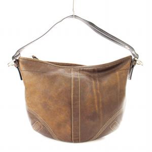 ショルダーバッグ レザー 革 ステッチ タッセル 茶 8A03 /MM MT GY18