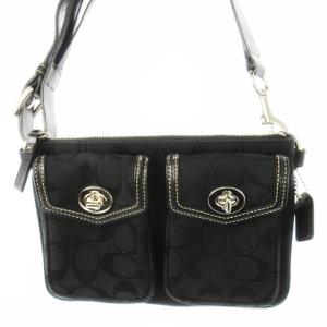 ウエストバッグ キャンバス レザー シグネチャー 黒 ブラック /CK10 GY18