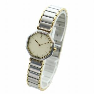 YVES SAINT LAURENT ジャンク品 オクタゴン 腕時計 ウォッチ クォーツ 八角形 ロゴ 2200-222377 GY18 /MQ