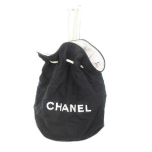 【美品】CHANELシャネル ロゴ 巾着 ノベルティ ワンショルダー リュック CHANEL シャネル 巾着 リュック ワンショルダー ノベルティ 黒