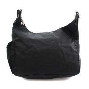 Longchamp ショルダーバッグ ナイロン レザー ロゴ 黒 ブラック /BB MT GY05