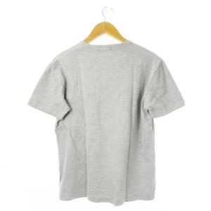 BURBERRY BLACK LABEL Tシャツ Vネック 半袖 ロゴ 刺繍 ワンポイント チェック 3 L グレー /CK24 GY27