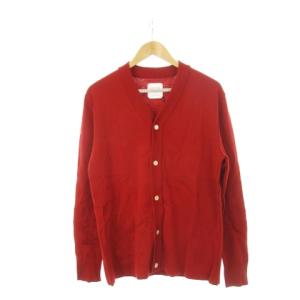 ニットカーディガン Vネック 長袖 ウール 2 M 赤 レッド 407430002 /AH14 GY27
