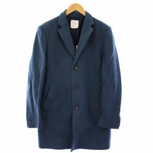 メリノメルトンチェスターコート ウール アウター 2 青 407451001 /TK MT GY27