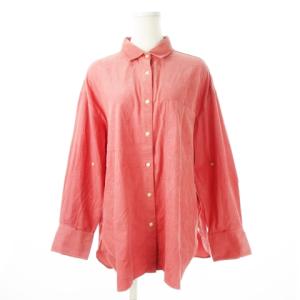 コーデュロイシャツ 長袖 オーバーサイズ ゆったり ロールアップ カシュクール 1 S ピンク /CK27