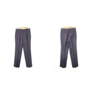 LANVIN ダブルスーツ セットアップ テーラードジャケット ダブルタックスラックス ロゴ刻印ボタン ウール S 50-26