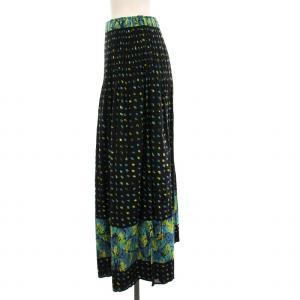 ISSEY MIYAKE FETE プリーツスカート ロング ドット 総柄 2 黒 青 黄色 IF52FG239 /YM GY18