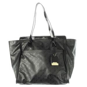 ハンドバッグ トートバッグ ソフティ 切替 レザー エナメル 総柄 黒 ブラック /CK10 GY18