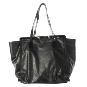 GHERARDINI ハンドバッグ トートバッグ ソフティ 切替 レザー エナメル 総柄 黒 ブラック /CK10 GY18