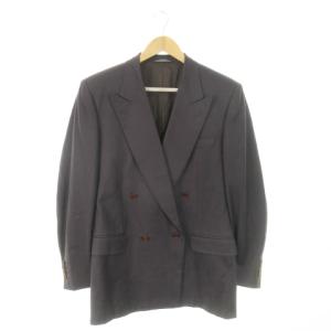 ジャケット ダブル ピークドラペル ノーベント ウール 48 M 紫 パープル /MN17 GY18