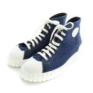 HERMES 厚底スニーカー デニム 42 インディゴブルー