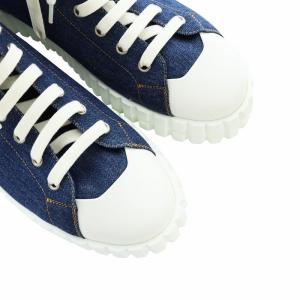 HERMES 厚底スニーカー デニム 42 インディゴブルー