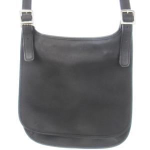 オールドコーチ ヴィンテージ ショルダーバッグ レザー ベルト ロゴ チャーム 黒 ブラック 9135