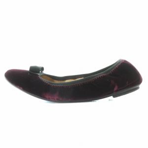 Salvatore Ferragamo MY BELLE VALA バレエシューズ パンプス フラットシューズ ラウンドトゥ ベロア リボン 7.5