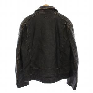 HARLEY DAVIDSON ライダース ジャケット レザー 革ジャン ワッペン プレートロゴ アウター L ダークブラウン 黒 235862