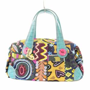 ハンドバッグ 織柄 総柄 レザー 革 刺繍 スパンコール マルチカラー /MM GY1