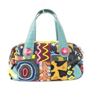 Think Bee ハンドバッグ 織柄 総柄 レザー 革 刺繍 スパンコール マルチカラー /MM GY1