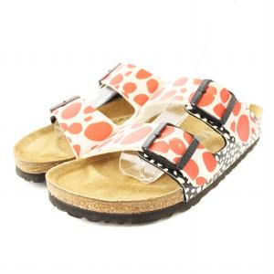 アリゾナ サンダル ツートーンドット アニマル柄 レザー 24cm ピンク /MM MT GY18