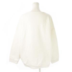 MAX MARA WEEKEND LINE スウェットトレーナー ラウンドネック 長袖 ビーズ刺繍 フラワーモチーフ 裏毛 大きいサイズ XXL 白