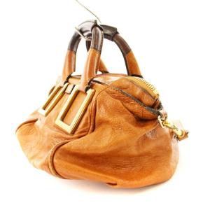 Chloe エテル ハンドバッグ ショルダー 2WAY レザー ロゴ 茶 3S0646-7A733 /MM GY17